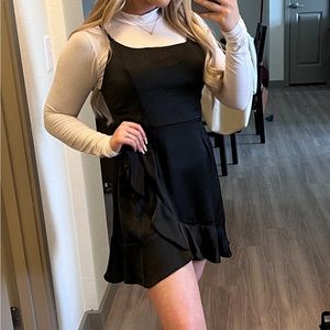 Mini wrap satin dress